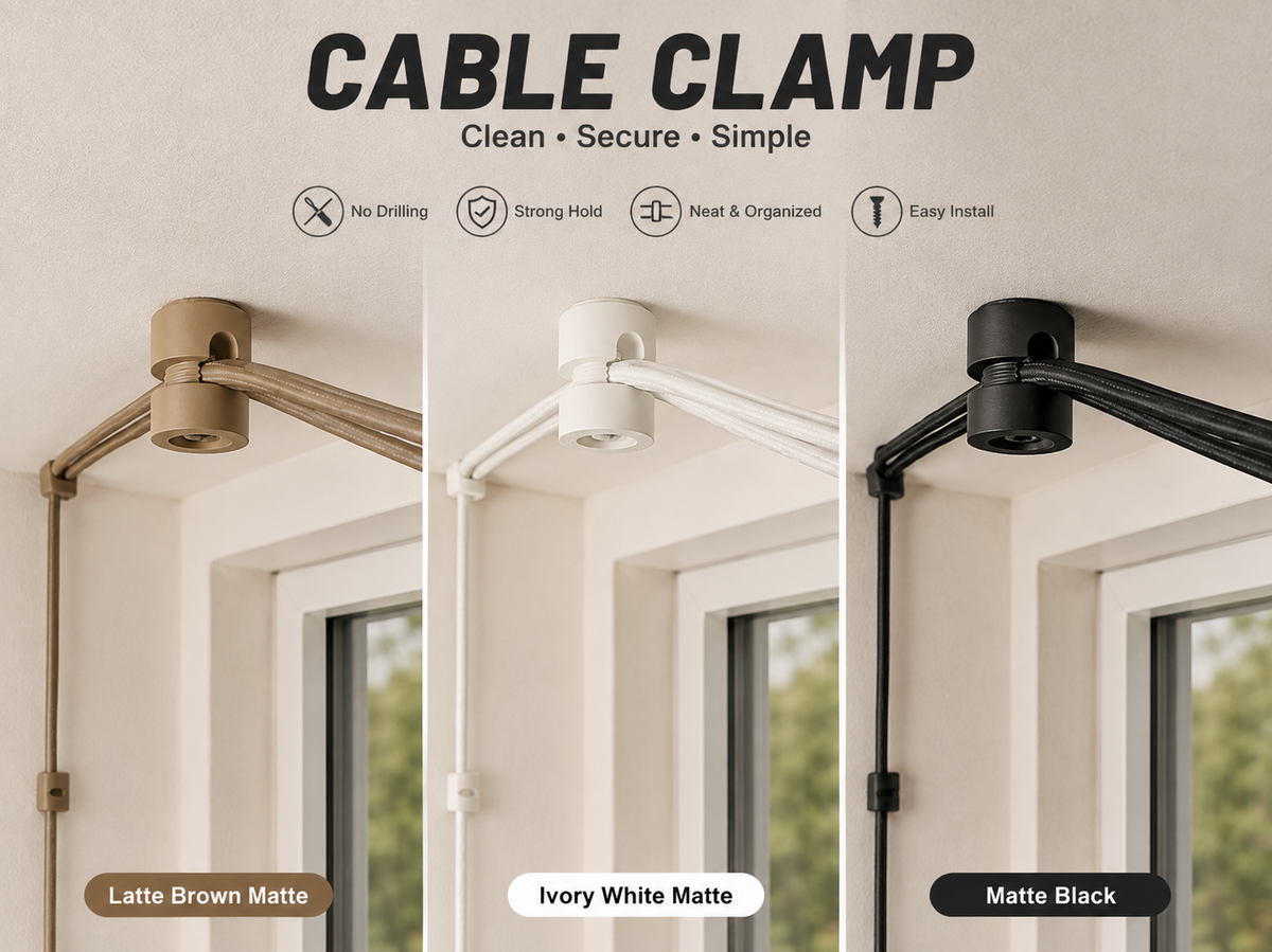 Cable Clamp Hook for Wall & Ceiling | Wire Organizer Clip | Cord Management Hook