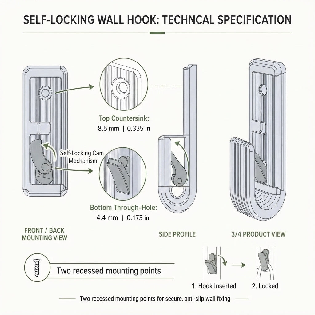 SELF-LOCKING WALL HOOK | COAT HANGER | TOWEL RACK